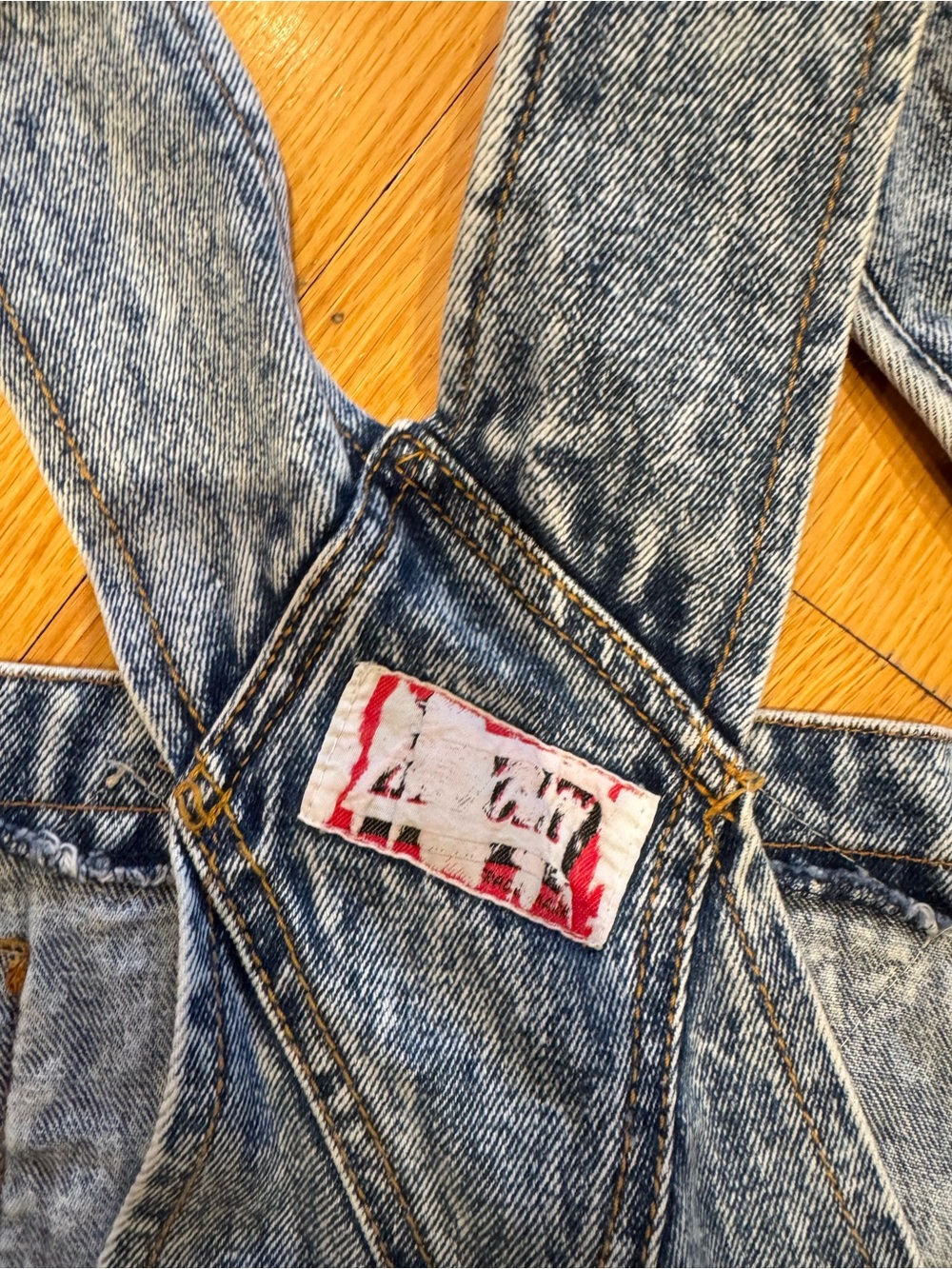 vintage 1980s revolt denim patchwork overalls - Picture 3 of 8